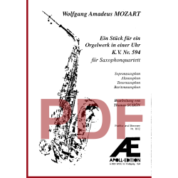 MOZART Wolfgang Amadeus: Ein Stück für ein Orgelwerk in einer Uhr, KV 594 MOZART Wolfgang Amadeus: Ein Stück für ein Orgelwerk in einer Uhr, KV 594