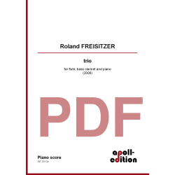 FREISITZER Roland: trio for flute, bass clarinet and piano FREISITZER Roland: trio for flute, bass clarinet and piano