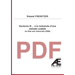 FREISITZER Roland: Nocturne III ...à la recherche d'une mélodie oubliée FREISITZER Roland: Nocturne III ...à la recherche d'une mélodie oubliée