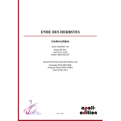 ENDE DES HERBSTES, Liederzyklen von A. Blechinger, Fr.-P. Descamps und Á. Bánlaky