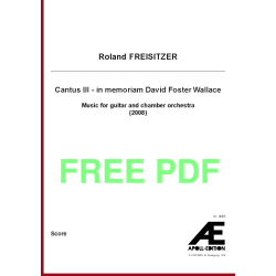 FREISITZER Roland: cantus III - in memoriam david foster wallace
