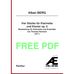 BERG Alban: Vier Stücke für Klarinette und Klavier op. 5
