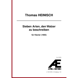 HEINISCH Thomas: Sieben Arten, den Walzer zu beschreiben (1993) HEINISCH Thomas: Sieben Arten, den Walzer zu beschreiben (1993)